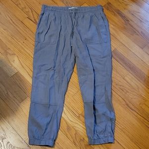 Grey linen joggers